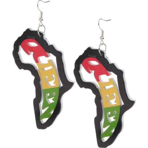 1 Pair Natural African Wood Earring Handmade Personalized Jewelry D