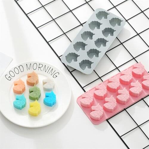 1 Pcs New Unicorn Shape Chocolate Silicone Mold Baking Bread Cake Decoration Tools Fonant Candy Pastry Mould Ice Cube Soap Molds