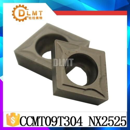 10PCS/SET CCMT09T304 NX2525 Carbide insert Lathe cutter Tool Metal Ceramic Turning Tip