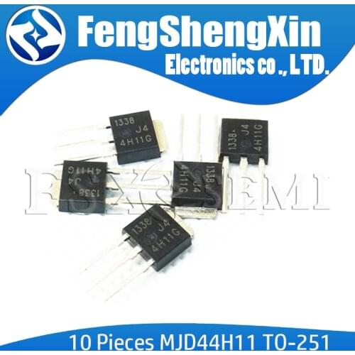 10pcs/lot MJD44H11T4G TO-251 4H11G J44H11G TO251 MJD44 MJD44H11 Power Transistors