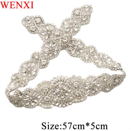 WENXI 10pcs Wholesale Crystal Rhinestones Evening Party Gown Dresses Accessory Wedding Belts Bride Waistband WX834