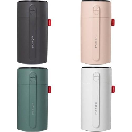 800ml Dual Nozzle Air Humidifier USB Aroma Diffuser Night Light Induction Spray