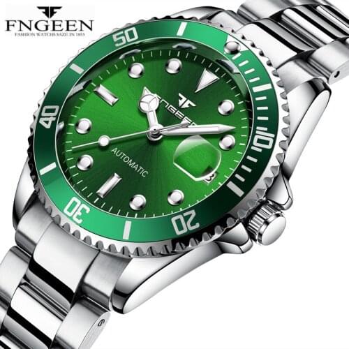 FNGEEN Luxury Mens Watch Mechanical Watch Men Waterproof Automatic Watch Auto Date Sport Watches Reloj Hombre Men Clock