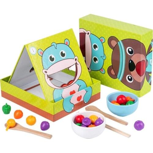 Wooden Toy Simulated Feeding Game Play House Early Educational for Kids Baby Perception Training Game