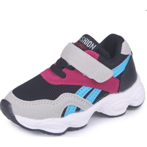 Children Sports Shoes Boys Girls Spring Damping Outsole Slip Patchwork Breathable Kids Sneakers Child Running Shoe