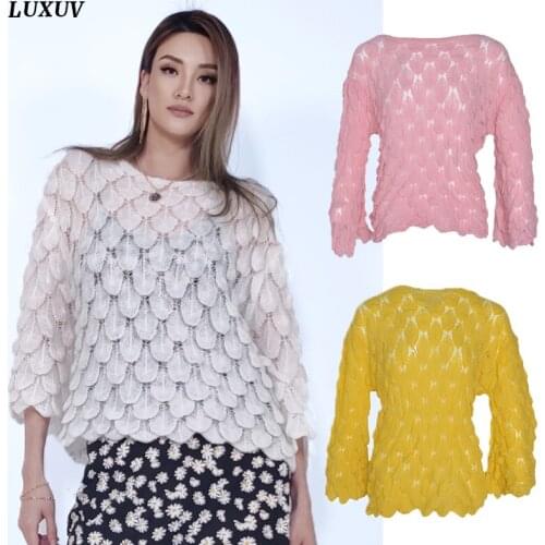 LUXUV Womens Sweaters With Throat CardigansTurtleneck Knitted Pull Cardigans Sweatshirt Scales Jersey Y2K Mohair Wool Coat