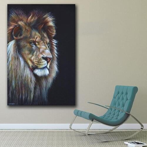 Fashion Oil Painting Animal Lion Portrait Canvas Painting For Living Room Home Decor Oil Painting On Canvas Wall Painting