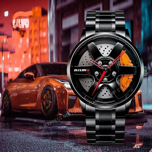 Top Watch Brand Car Wheel Rim Hub Watches Men Super Car Rim Hub Men Watch Stainless Steel Waterproof Wholesale Watch For Car GTR