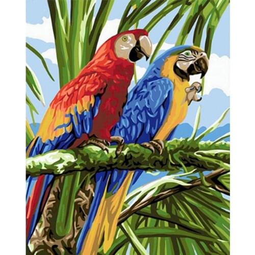 CHENISTORY Painting By Numbers Kit For Adults parrot Diy Gift 60x75cm Framed Acrylic Paint Coloring On Canvas Home Decor Arts