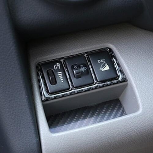 Real Carbon Fiber Car Interior Headlight Adjustment Switch Patch Cover Frame for Toyota RAV4 2006-2012 Accessories Carstyling