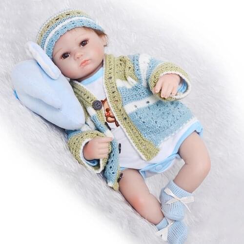 Realistic Baby Reborn boy Dolls 18'' Lifelike Soft Silicone Babies Reborn Baby Doll Toys For Children Christmas Gift