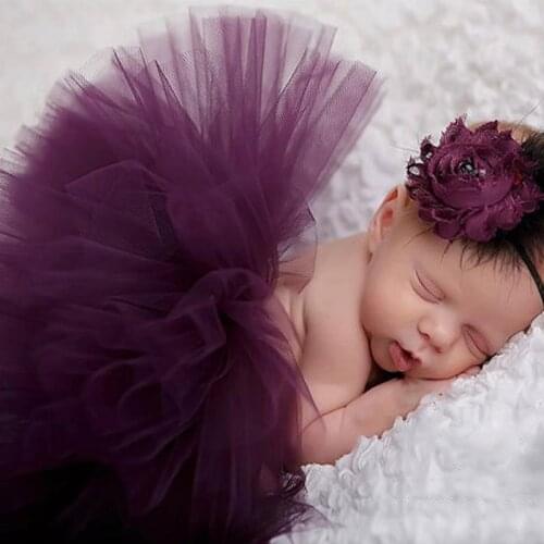 Newborn Photography Props Infant Costume Outfit Princess Baby Tutu Skirt Headband Baby Photography Props Baby Skirt