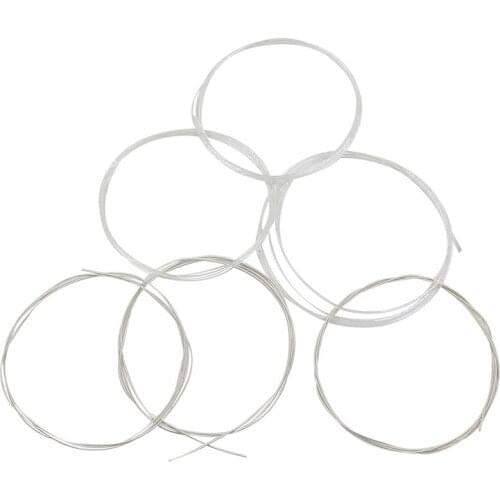 Silver Guitar Strings 6Pcs SC12 Classical Guitar String Set Black Nylon Core Silver Plated Copper Wound