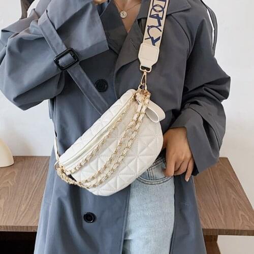 Net red small bag female 2020 new trendy wild broadband messenger bag rhombic chain bag ins fashion waist bag female chest bag