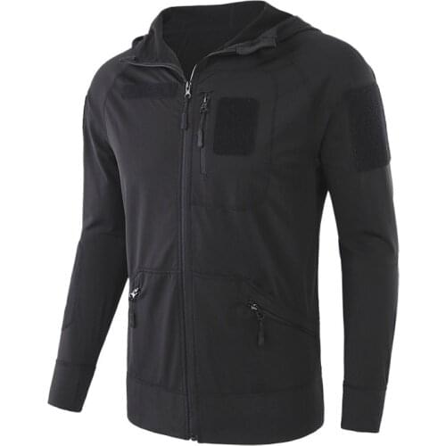 Outdoor Tactical Fleece High Elastic Jacket Spring Autumn Men Training Cycling Climbing Sport Hiking Hooded Breathable Army Coat