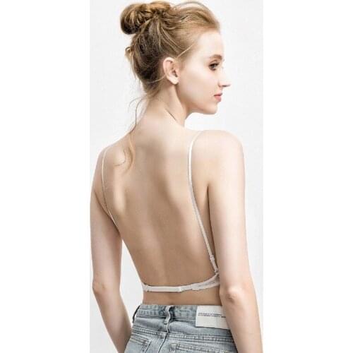 Ultra-thin Underwear Female Halter Bra U-shaped Big Backless Lace Bra Wedding Dress Beautiful Back Bra Sexy Bra