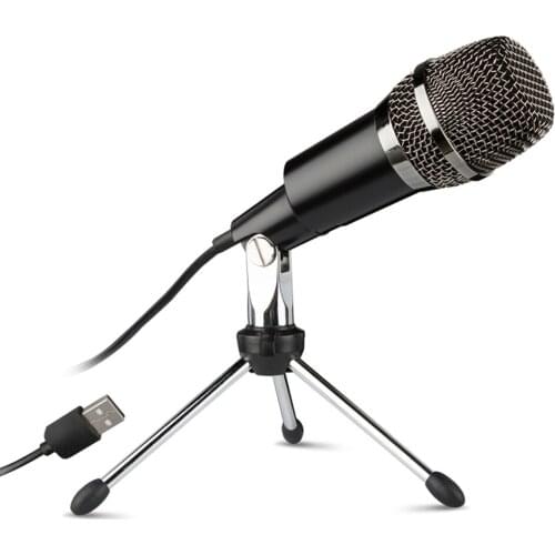 USB Home Vocal Recording Microphone for Laptop PC Recording camera camcorder smartphone Mic Desktop Mini Metal Tripod Stand