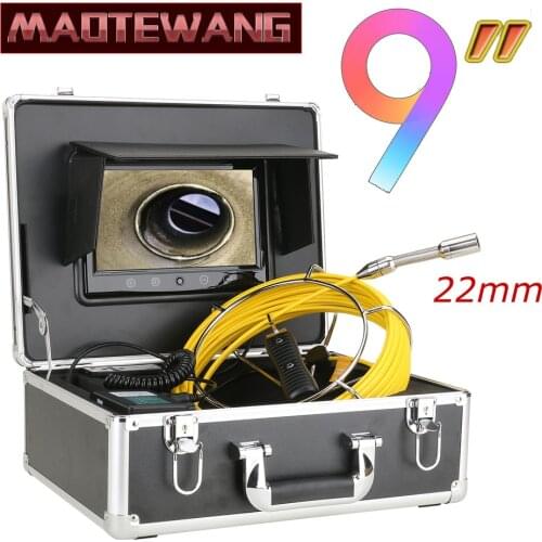 9" Monitor 20M Pipe Inspection Video Camera,IP68 HD 1000TVL Drain Sewer Pipeline Industrial Endoscope System with 12PCS LED