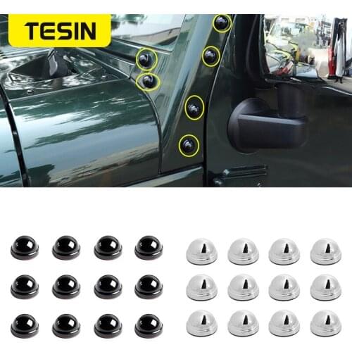 TESIN Car External Accessories ABS A-pillar Bolts Protection Decoration Cover for Jeep Wrangler JK/Plus/BJ40L 2007-2017