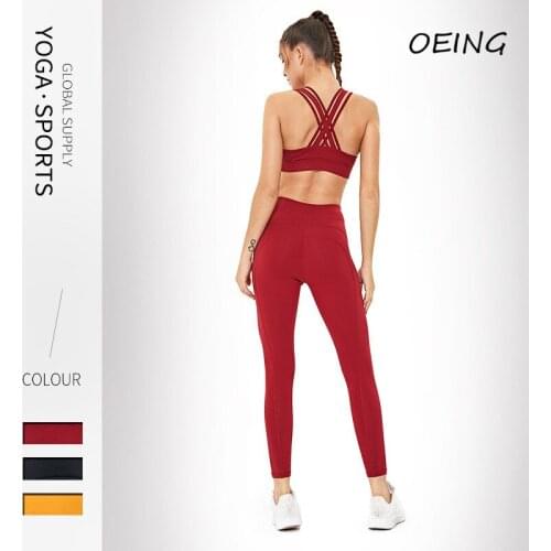 2 Piece Set Women Cross Back Workout Clothes for Women 2021 Gym Set Women Lounge Wear Set