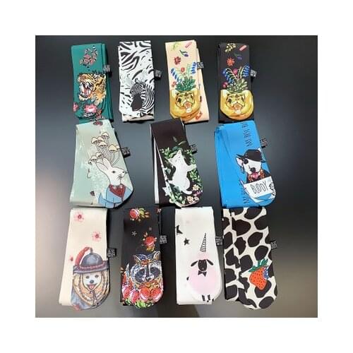 2020 New Style Animal Print Women Silk Riband Handle Bags Scarf Small Ribbon Hair Band Headband Scarves & Wraps Woman scarf