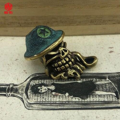 1 PC Pirate Smoking Skull Paracord Knife Beads EDC Outdoor Pocket Tools Paracord Bead Pendant