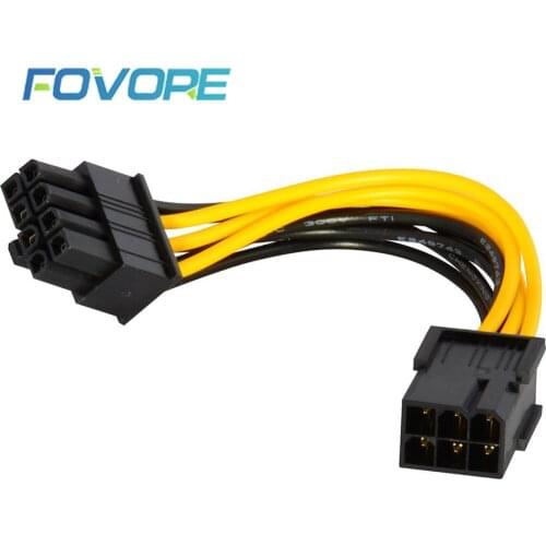 10PCS 6 Pin Feamle To 8 Pin Male PCI Express Power Converter Cable CPU Video Graphics Card 6Pin To 8Pin PCIE Power Cable