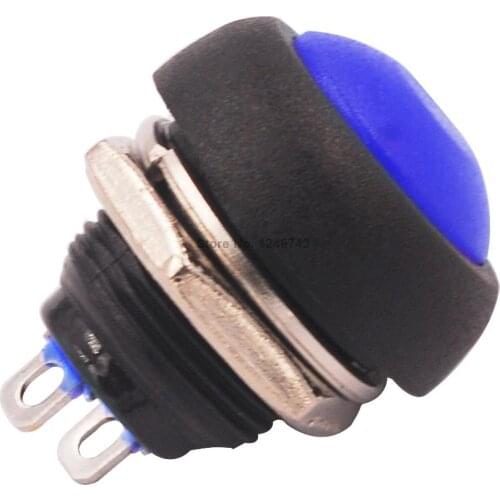 10PCS 12MM PBS-33B Waterproof Momentary ON OFF Push Button Swithch Mini Switch Blue