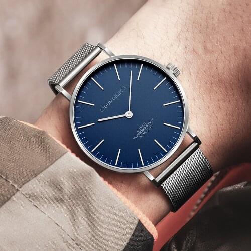 DIDUN New Watches Men Luxury Brand 5.5mm ultra-thin fashion Men Watches Waterproof Full Steel Quartz Men Watch