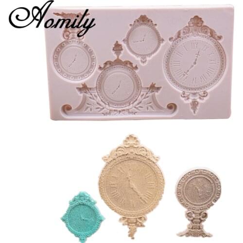Aomily Silicone Cake Molds Pocket Watch Clock Cake Chocolate Mold Cake Decorating Tools Fondant Sugarcraft Ice Block Soap Mould