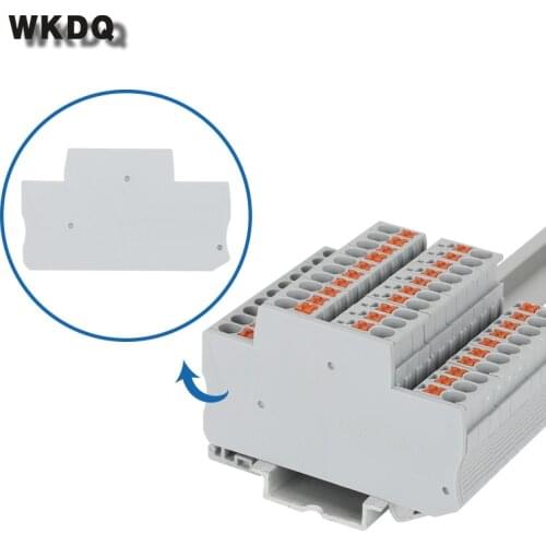 1Pc D-PTTB2.5 Barrier Plate PT 2-Level Plug Wire Electrical Connector Din Rail Terminal Block Accessories End Cover D-PTTB 2.5