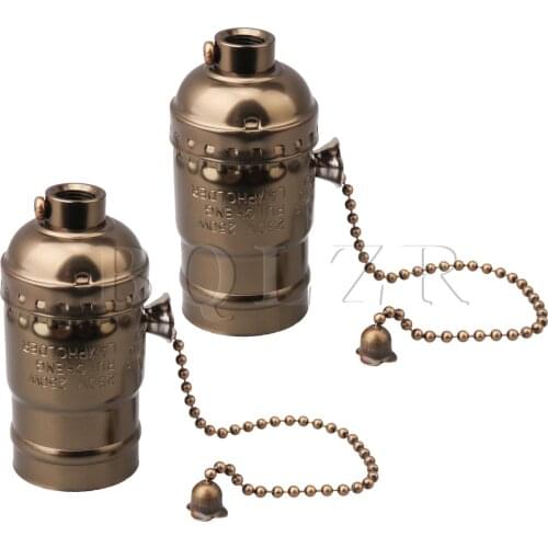 BQLZR 2pcs E27 Retro Lamp Chain Socket Holder Adapter AC110-240V 6.9x3.55cm