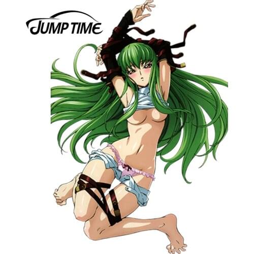 JumpTime 13cm x 9.1cm 3D Hot Car Styling Code Geass C.C. Anime JDM Sexy Girl Decal Waterproof Car Sticker