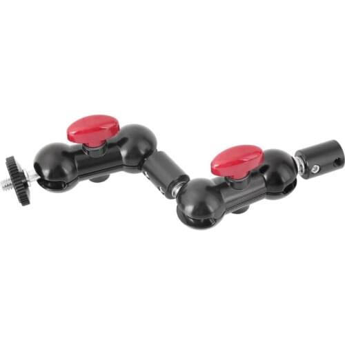 CAMVATE Dual Mini Ball Head Extension Arm With 1/4"-20 Male & Female Mounting Threads For LCD monitor Articulating Arm Rod Clamp