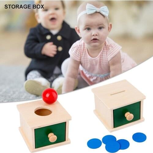Baby Object Permanent Box With Tray Ball Practice Hand-eye Coordination Early Education Toys Wooden Montessori Materials Toys