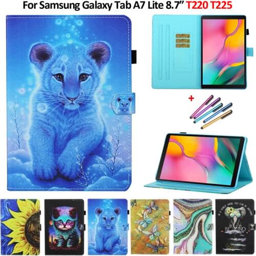For Samsung Tab A7 Lite Case 2021 SM-T220 SM-T225 Tiger Cat Pattern Shell Funda For Galaxy Tab A7 Lite 8.7 Tablet Case Coque