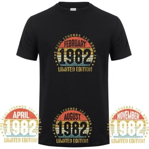 Born in January 1982 T shirt September October November Every Month of 1982 Tops Short Sleeve DY-031
