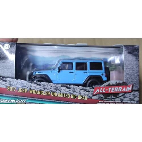 GreenLight 1:43 2017 Jeep Wrangler Unlimited Blue Alloy toy cars Metal Diecast Model Vehicles For Children Boys gift hot