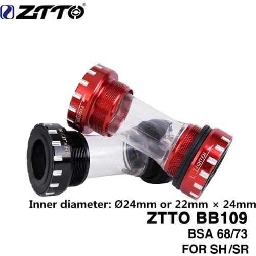 Mountain bike press-fit threaded Bottom Bracket inner shaft Ø24mm or 22mm × 24mm for frame 68-73mm compatible with Shimano bike