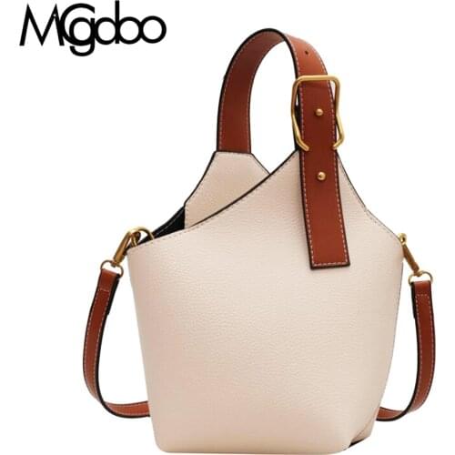 Mgcdoo Fashion Luxury Handbags Brand Design Leather Bucket Bag Casual Messenger Bags Females PU Lychee Totes Bag 2021