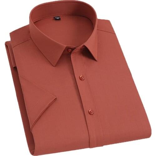 Aoliwen brand 2021 Men Short Sleeve Shirt Summer Shirt Bamboo Fiber Fashion Causal Male Shirts Comfortable Soft Print Men