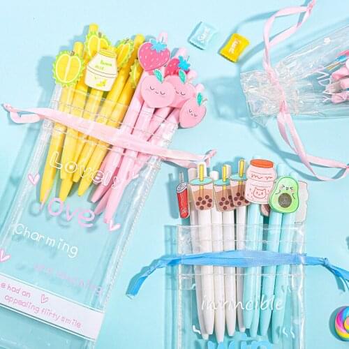 Cartoon ballpoint pen set personality student signature pen super cute net red girl heart pen combination set