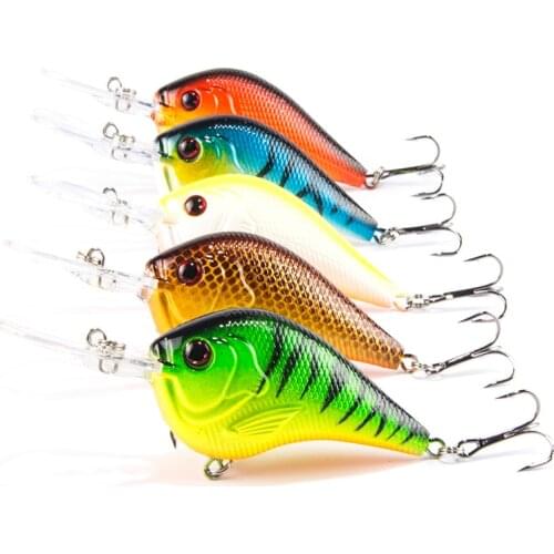 Lowest Price Sale 5Pcs/Lot Fishing Lure Deep Swimming Crankbait 9.5cm11g Hard Bait Tight Wobble Slow Floating Fishing Tackle