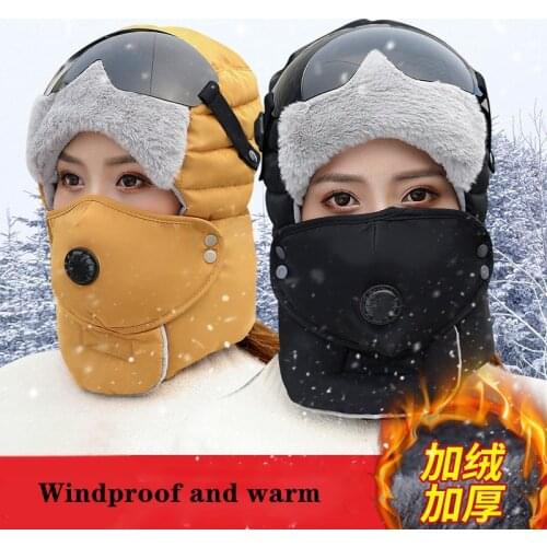 2020 New Fashion Warm Cap Unisex Winter Cycling Windproof Caps Bomber Faux Fur Hat Plush Thick Cotton Snowboard Cool Balaclava