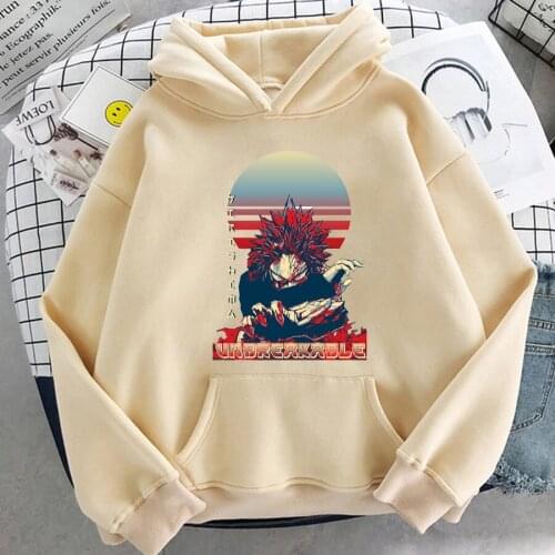 Kirishima Eijiro Clothes My Hero Academia Hoodied Harajuku Hoodie Female Beige Hoody Anime Hoodies Womens Sweatshirts
