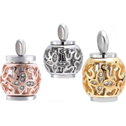 Gold, Rose Gold Beautiful Butterfly Ashes Keepsake Pendant Cremation Jewelry Stainless Steel Memorial Necklace Pendant