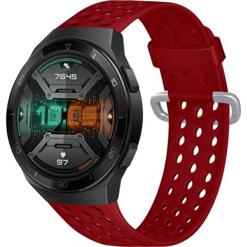 Porous Silicone Breathable Strap For Huawei Watch GT 2e Wristbands Replacement Watchbands Fashion Sport Adjustable Strap Band