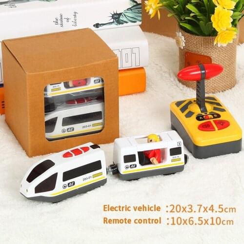 Remote Control Electric Train Compatible with Wooden Train Track Toy