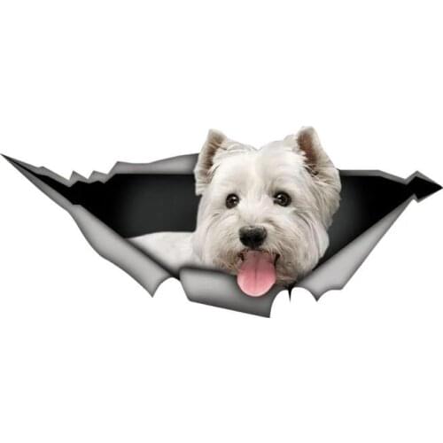 S50084# 13/15/17CM Personality PVC Decal West Highland White Terrier Car Sticker on Motorcycle Laptop Decorative Accessories
