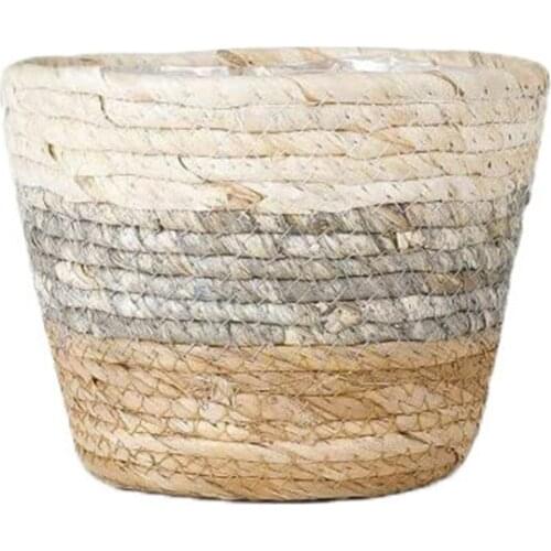 Garden Pots Rattan Indoor Stand With Plastic Lining 1pcs Unfoldable Flower Basket